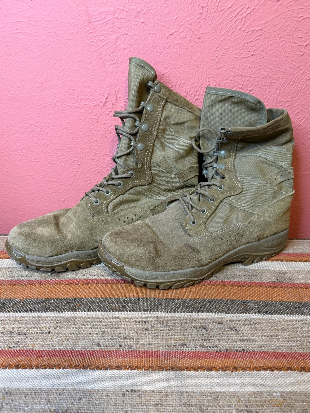 Belleville C320 Made in USA Combat Boots Tan Coyote Vibram Soles Mens 10.5 Wide